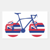 Hawaii Flag Cycling Rechthoekige Sticker (Voorkant)