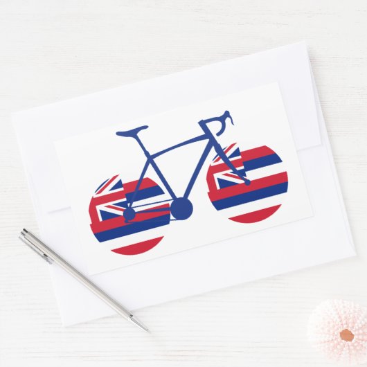 Hawaii Flag Cycling Rechthoekige Sticker (Envelop)