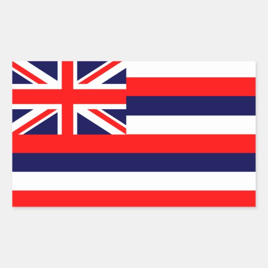 Hawaii Flag Rechthoekige Sticker (Voorkant)