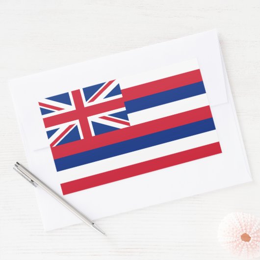 Hawaii Flag Rechthoekige Sticker (Envelop)