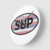 Hawaii Flag Standup Padding Ronde Klok (Hoek)