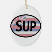 Hawaii Flag Standup Paddling Keramisch Ornament (Rechts)