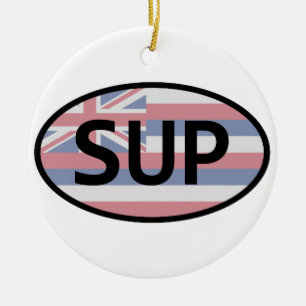 Hawaii Flag Standup Paddling Keramisch Ornament