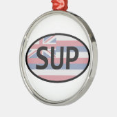 Hawaii Flag Standup Paddling Metalen Ornament (Links)