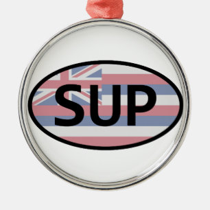Hawaii Flag Standup Paddling Metalen Ornament