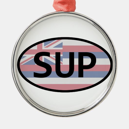Hawaii Flag Standup Paddling Metalen Ornament (Voorkant)