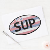 Hawaii Flag Standup Paddling Ovale Sticker (Envelop)