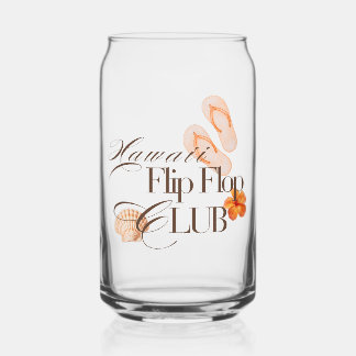 HAWAII FLIP FLOP CLUB Perzik & Natuurlijke Kleuren Blikvorm Glas