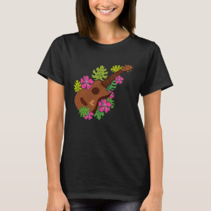 Hawaii Floral Ukulele Player T-shirt