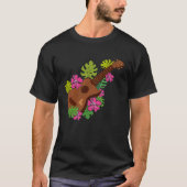 Hawaii Floral Ukulele Player T-shirt (Voorkant)