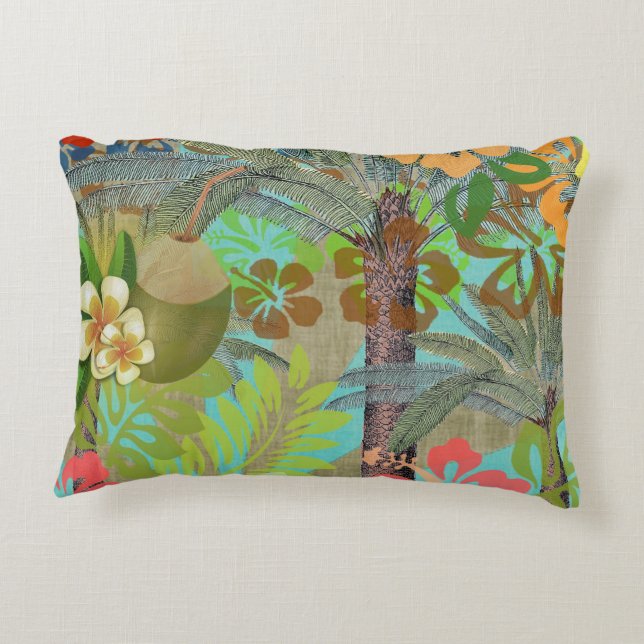 Hawaii Flower Hula  Floral Graphic Accent Kussen (Achterkant)