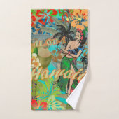 Hawaii Flower Hula Floral Graphic Bad Handdoek (Handdoek)