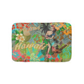 Hawaii Flower Hula  Floral Graphic Badmat (Voorkant)