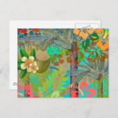 Hawaii Flower Hula  Floral Graphic Briefkaart (Voorkant / Achterkant)