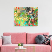 Hawaii Flower Hula  Floral Graphic Canvas Afdruk (Insitu (Woonkamer))
