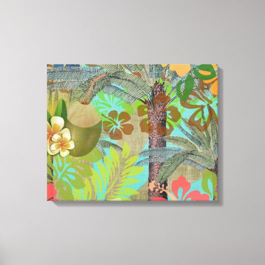 Hawaii Flower Hula  Floral Graphic Canvas Afdruk (Voorkant)