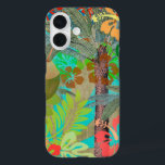 Hawaii Flower Hula  Floral Graphic iPhone 16 Hoesje<br><div class="desc">Hawaii Colorful Hula Collage - Dit afbeelding is een grafisch kunstontwerp van Hawaiiaanse bloemen en palmbomen. Het botanische collage gaat allemaal over de kleur van het tropische eiland.</div>