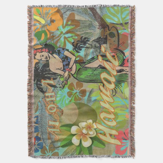 Hawaii Flower Hula  Floral Graphic Deken (Voorkant Verticaal)