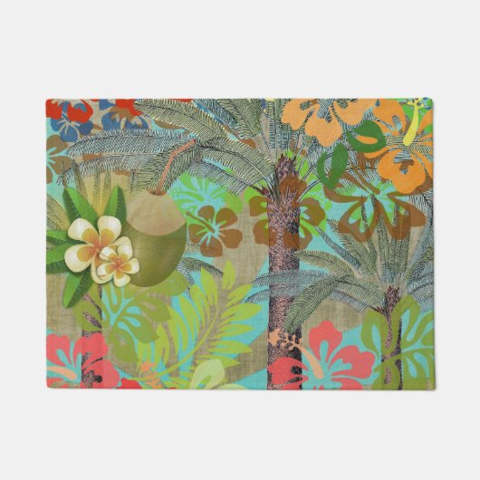 Hawaii Flower Hula  Floral Graphic Deurmat (Voorkant)