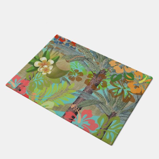 Hawaii Flower Hula  Floral Graphic Deurmat (Schuin)