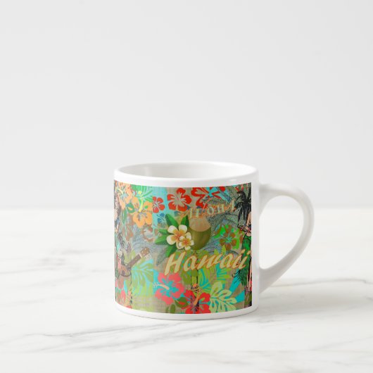 Hawaii Flower Hula  Floral Graphic Espresso Kop (Rechts)