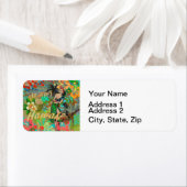 Hawaii Flower Hula  Floral Graphic Etiket (Insitu)