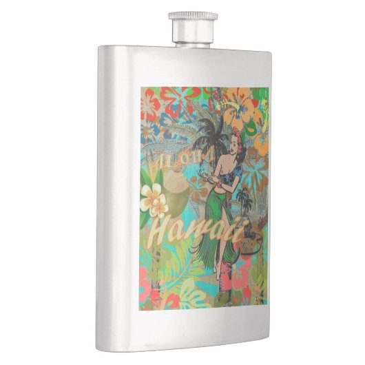 Hawaii Flower Hula  Floral Graphic Flacon (Rechts)