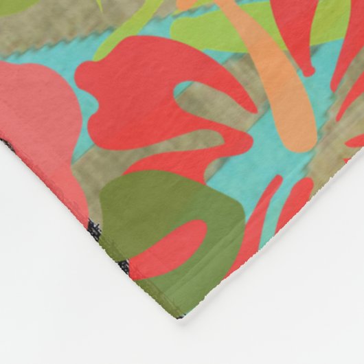 Hawaii Flower Hula  Floral Graphic Fleece Deken (Hoek)