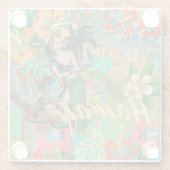 Hawaii Flower Hula  Floral Graphic Glazen Onderzetter (Achterkant)