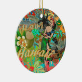 Hawaii Flower Hula  Floral Graphic Keramisch Ornament (Rechts)