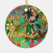 Hawaii Flower Hula  Floral Graphic Keramisch Ornament (Voorkant)