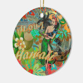 Hawaii Flower Hula  Floral Graphic Keramisch Ornament (Links)