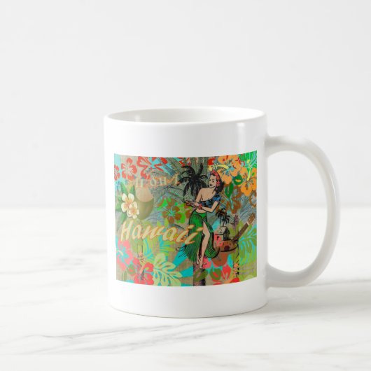 Hawaii Flower Hula  Floral Graphic Koffiemok (Rechts)