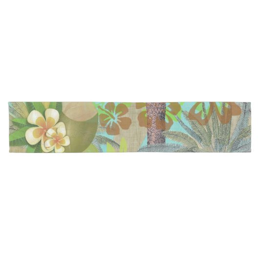 Hawaii Flower Hula  Floral Graphic Korte Tafelloper (Horizontaal)