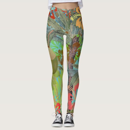 Hawaii Flower Hula  Floral Graphic Leggings (Voorkant)
