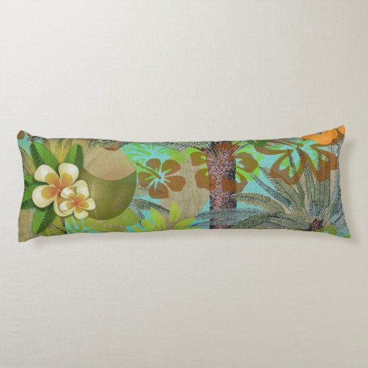 Hawaii Flower Hula  Floral Graphic Lichaamskussen (Achterkant)