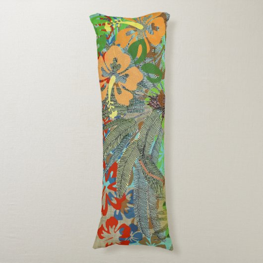Hawaii Flower Hula  Floral Graphic Lichaamskussen (Voorkant Verticaal)