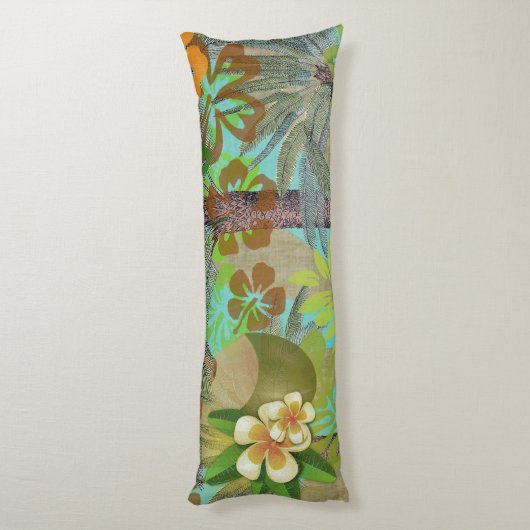 Hawaii Flower Hula  Floral Graphic Lichaamskussen (Achterkant (Verticaal))