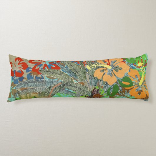 Hawaii Flower Hula  Floral Graphic Lichaamskussen (Voorkant)