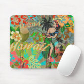 Hawaii Flower Hula  Floral Graphic Muismat (Met muis)