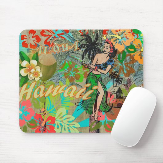 Hawaii Flower Hula Floral Graphic Muismat (Met muis)
