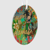 Hawaii Flower Hula Floral Graphic Ornament (voorkant)