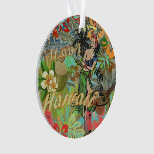 Hawaii Flower Hula  Floral Graphic Ornament (voorkant)