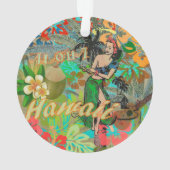 Hawaii Flower Hula Floral Graphic Ornament (achterkant)