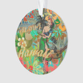 Hawaii Flower Hula Floral Graphic Ornament (voorkant)