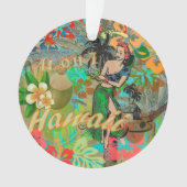 Hawaii Flower Hula Floral Graphic Ornament (voorkant)
