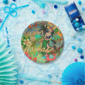Hawaii Flower Hula Floral Graphic Papieren Bordje (Feest)