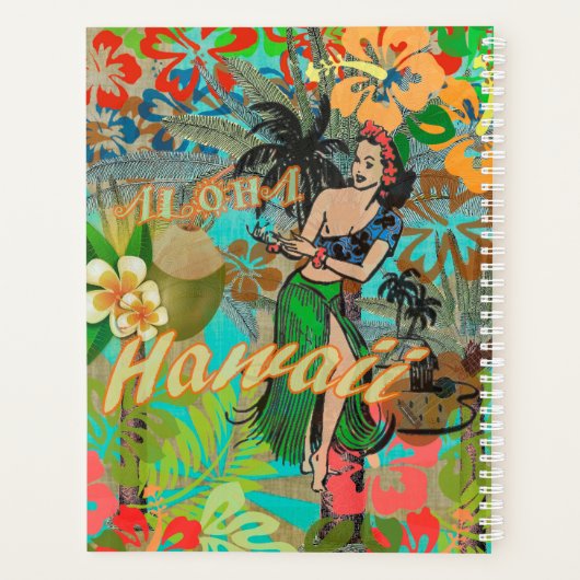 Hawaii Flower Hula  Floral Graphic Planner (Achterkant)
