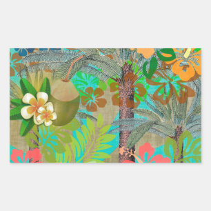 Hawaii Flower Hula  Floral Graphic Rechthoekige Sticker