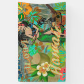 Hawaii Flower Hula  Floral Graphic Spandoek (Verticaal)